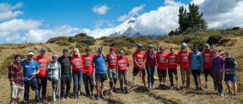 Pre-climb photo of the Climbing for ROMP team