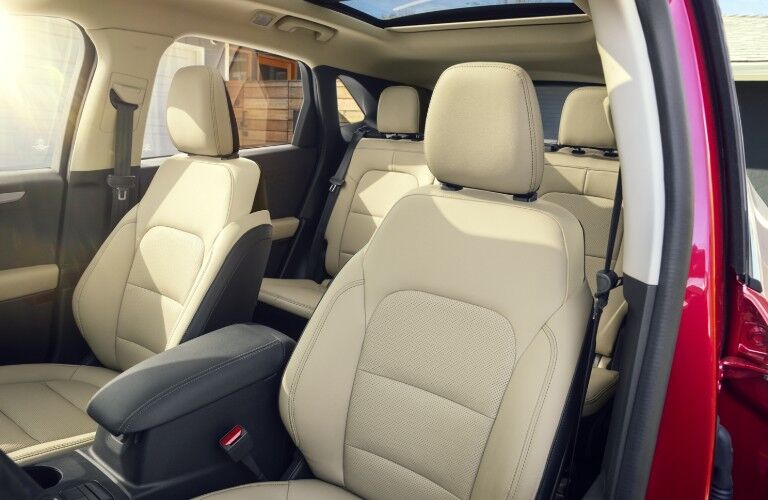 Front driver angle of the seats inside the 2020 Ford Escape