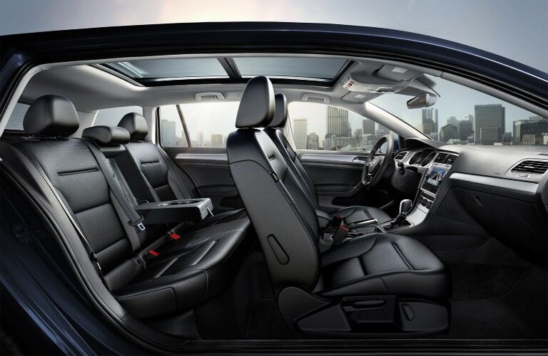 Passenger angle of the seats inside the 2019 Volkswagen Golf SportWagen