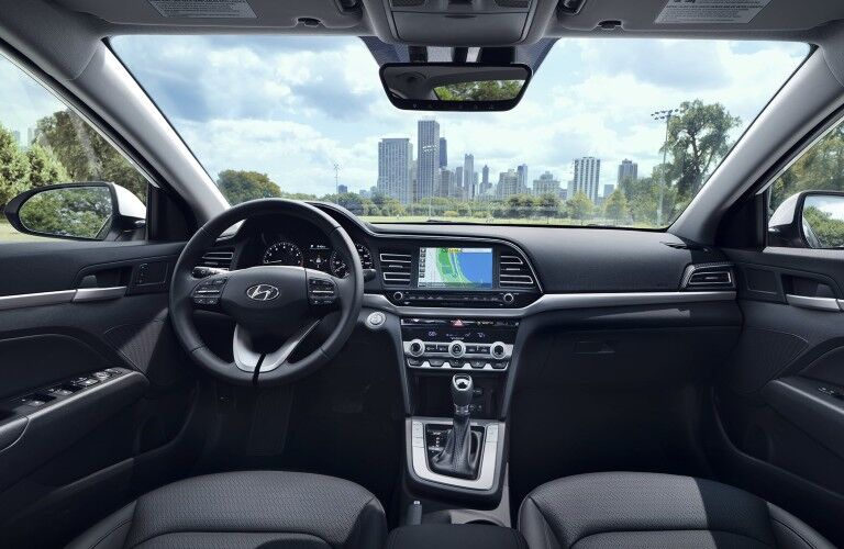 Front row interior inside the 2020 Hyundai Elantra