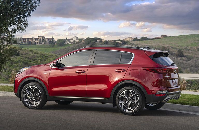 Exterior view of the driver's side of a 2020 Kia Sportage