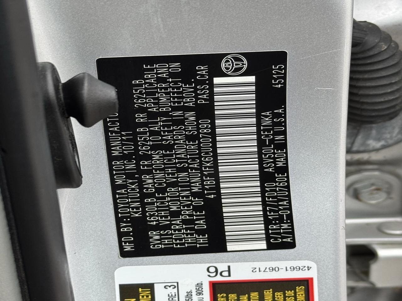 2012 Toyota Camry LE Fredericksburg VA