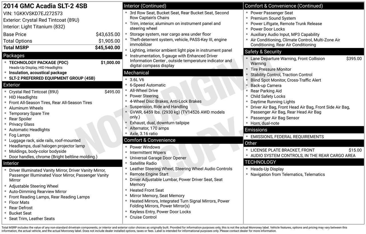 2014 GMC Acadia SLT-2 Oak Ridge TN