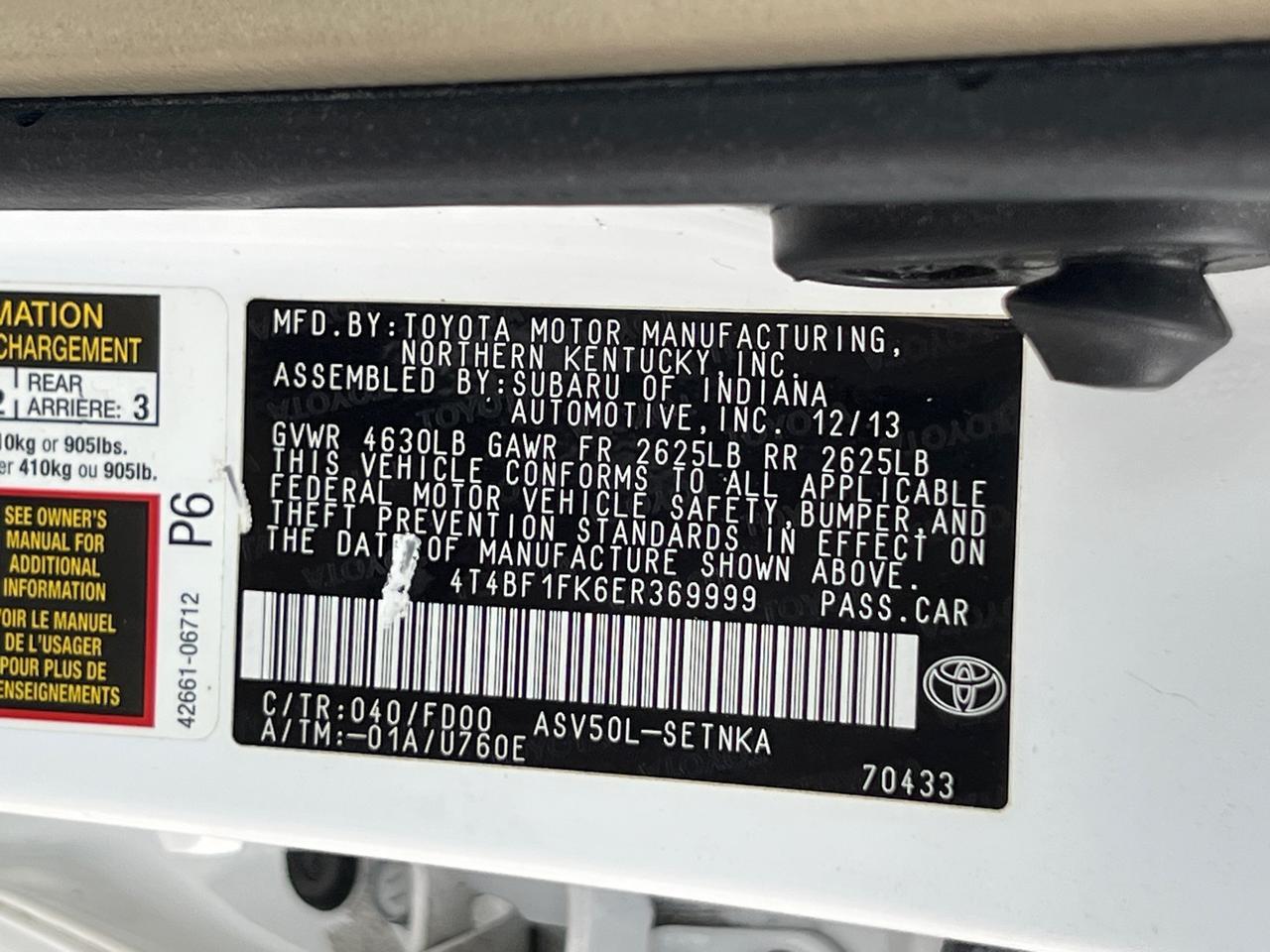 2014 Toyota Camry LE Hagerstown MD