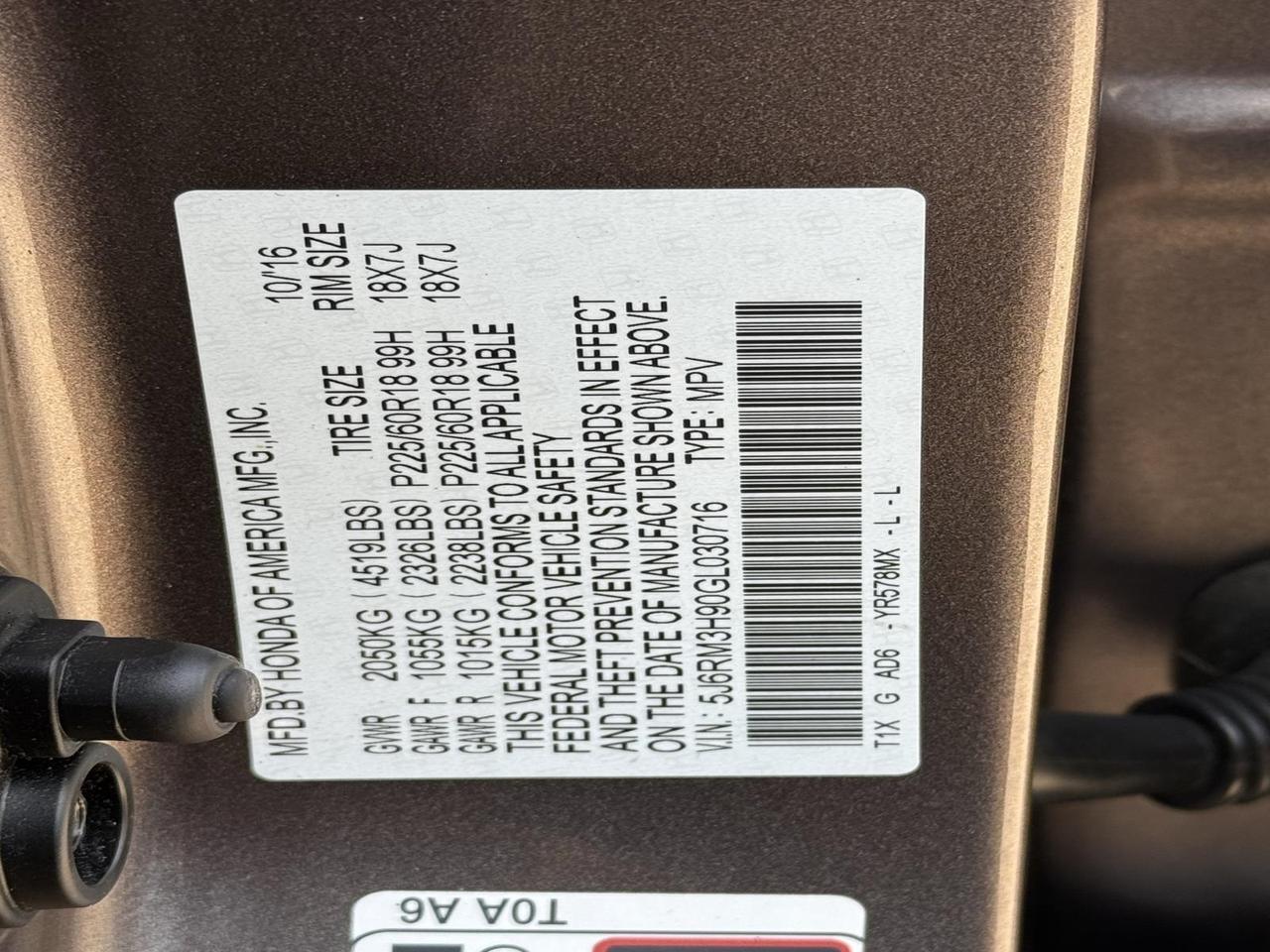 2016 Honda CR-V Touring Fredericksburg VA