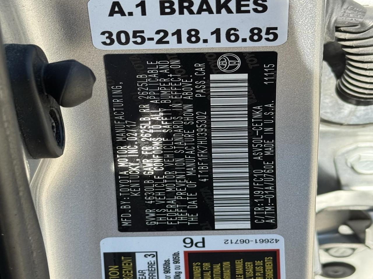 2017 Toyota Camry LE Fredericksburg VA