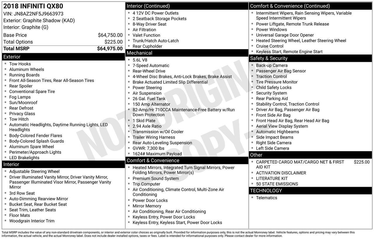 2018 INFINITI QX80 Base Oak Ridge TN