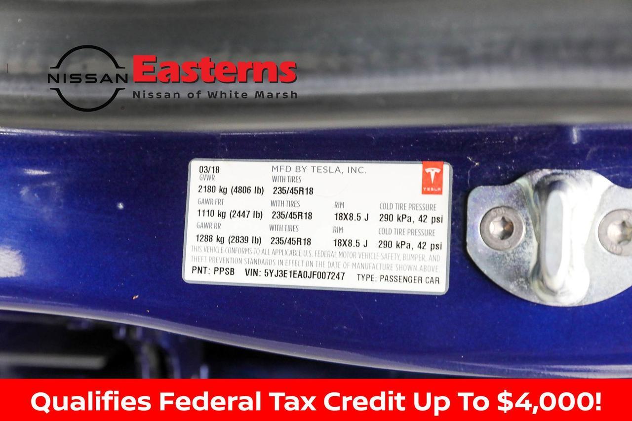 2018 Tesla Model 3 Long Range White Marsh MD