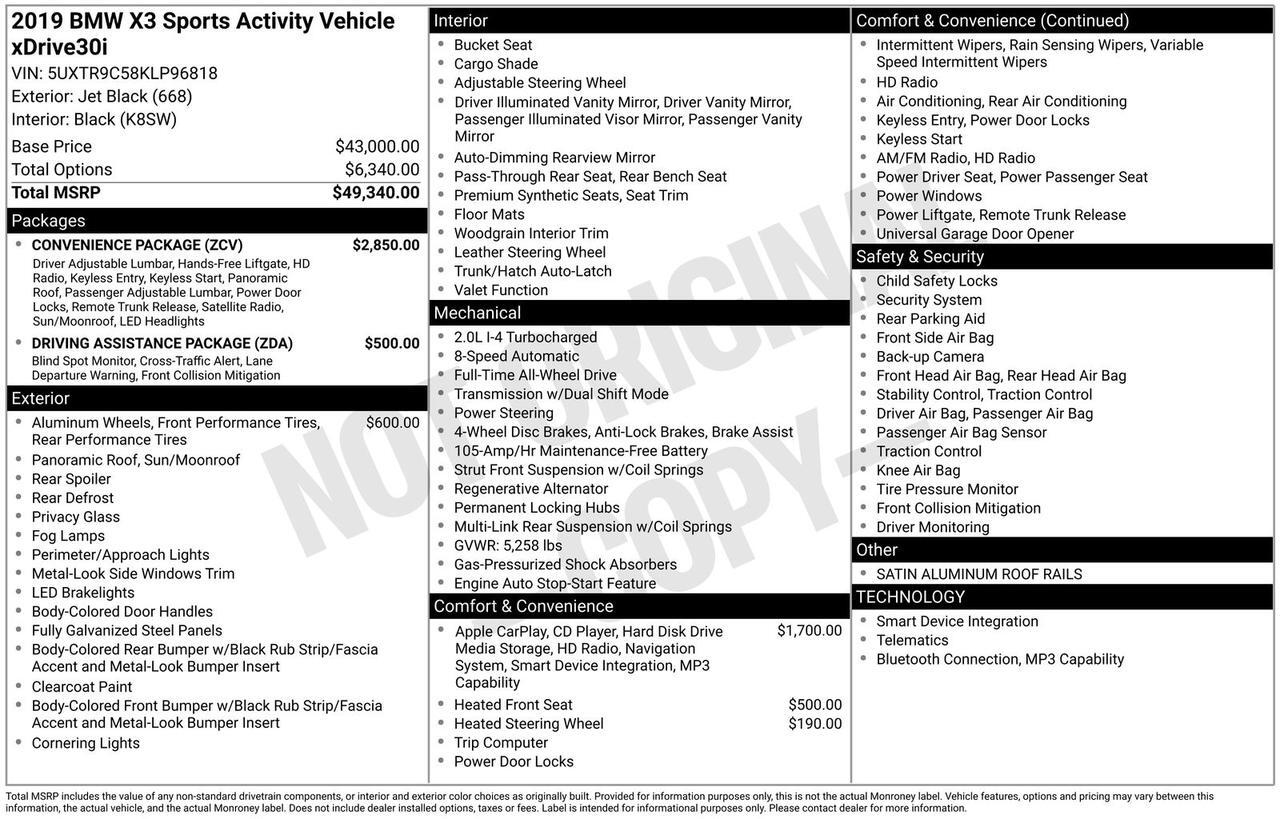 2019 BMW X3 xDrive30i Oak Ridge TN