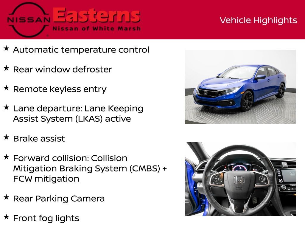 2019 Honda Civic Sport White Marsh MD