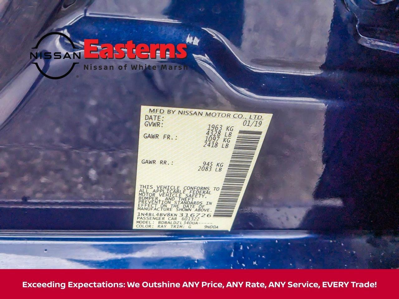 2019 Nissan Altima 2.5 S White Marsh MD