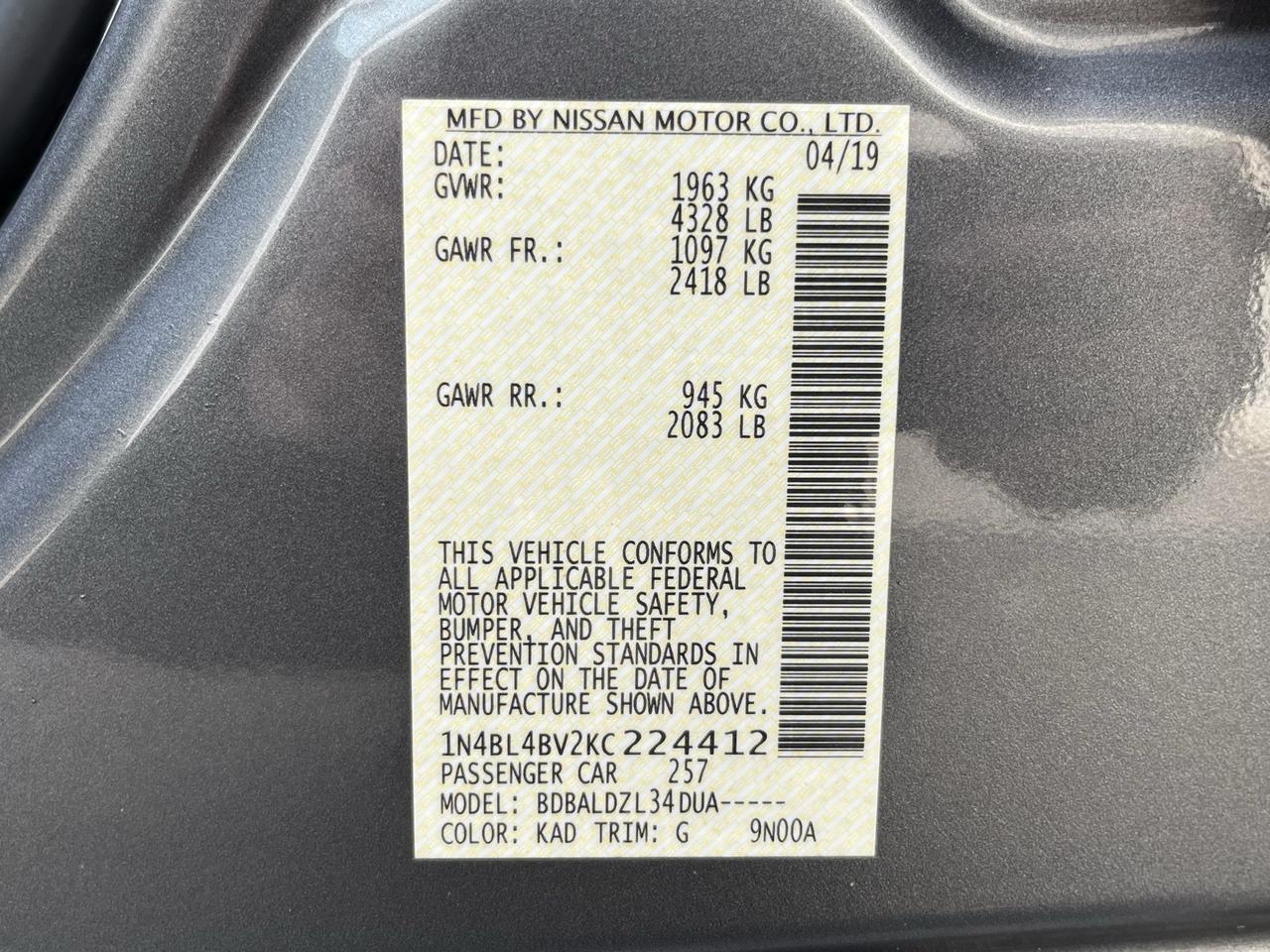 2019 Nissan Altima 2.5 S Glen Burnie MD