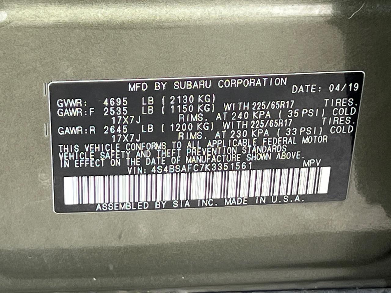 2019 Subaru Outback 2.5i Premium Hagerstown MD