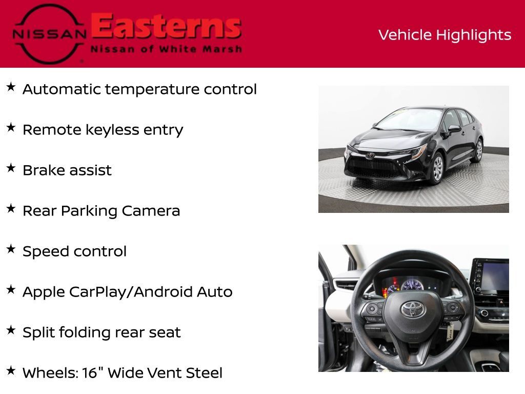 2021 Toyota Corolla LE White Marsh MD