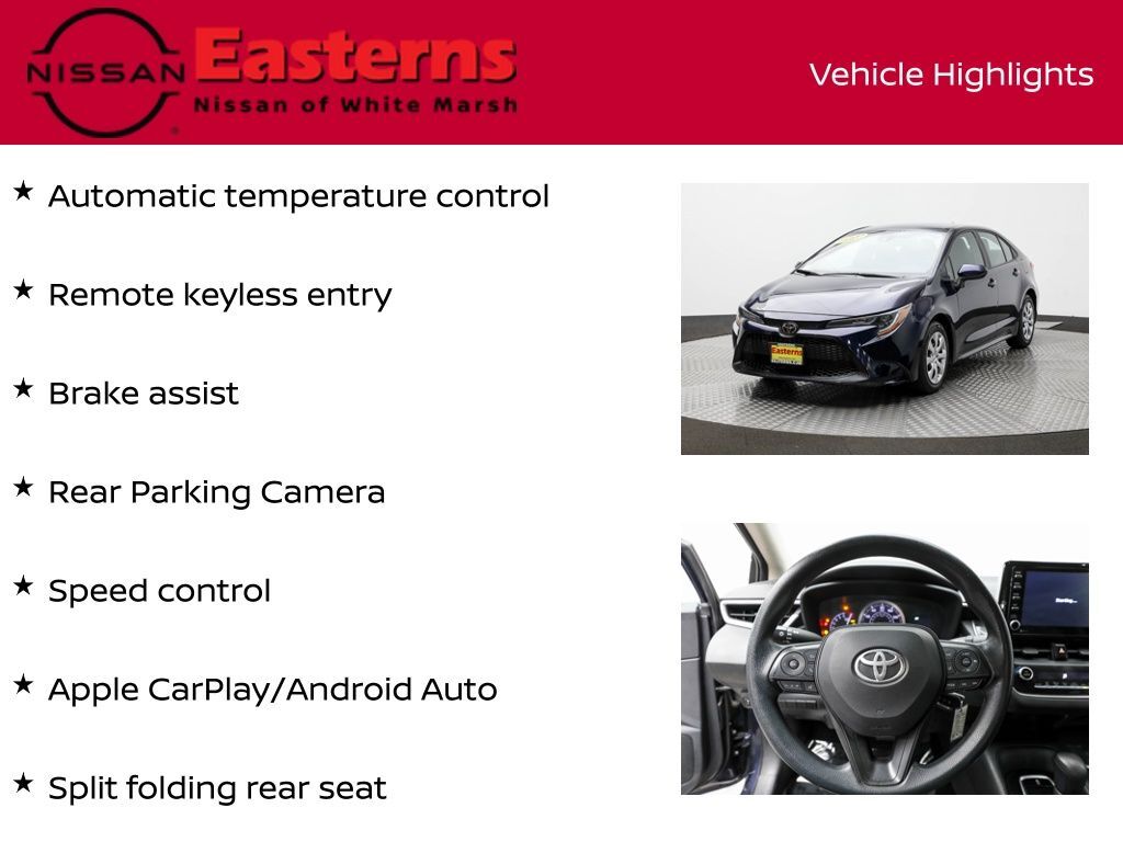 2021 Toyota Corolla LE White Marsh MD