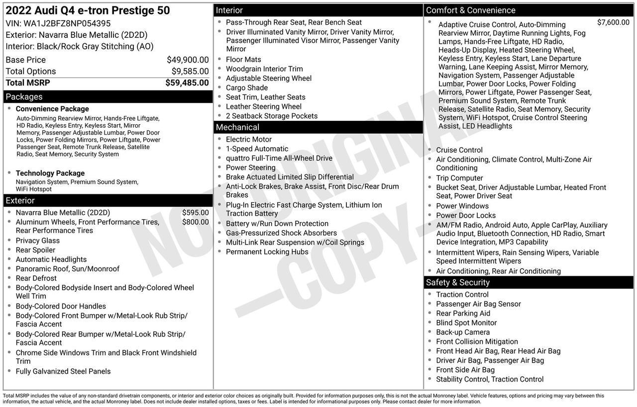 2022 Audi Q4 e-tron Prestige Oak Ridge TN