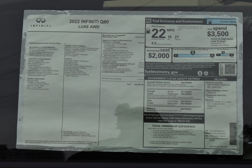 2022 INFINITI Q60 LUXE Vienna VA