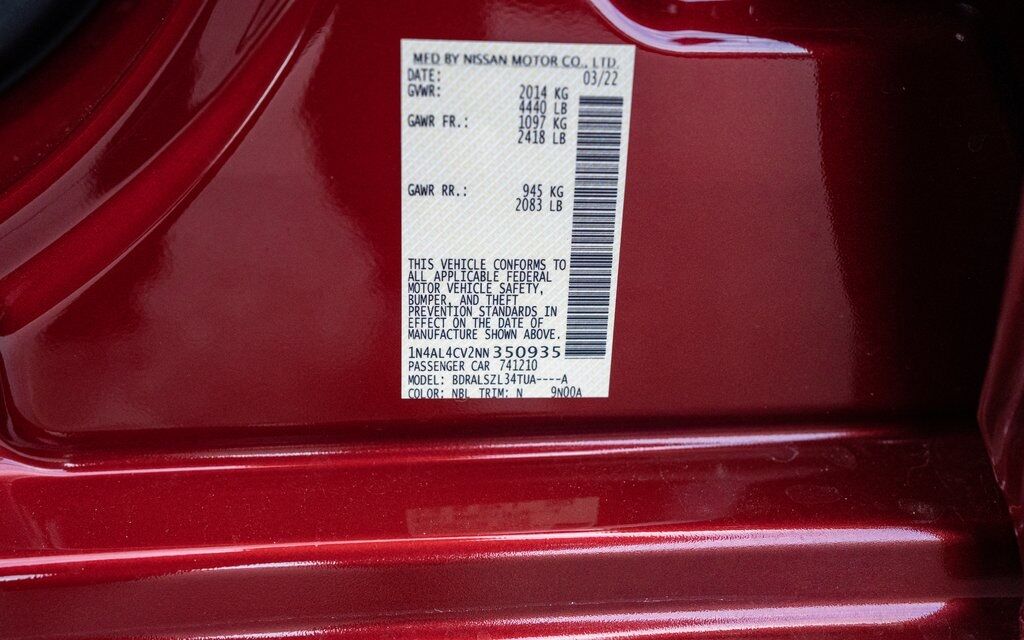 2022 Nissan Altima 2.0 SR White Marsh MD