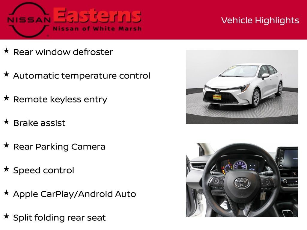 2022 Toyota Corolla LE White Marsh MD