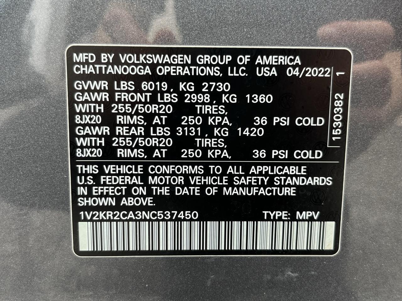 2022 Volkswagen Atlas 3.6L V6 SE w/Technology Glen Burnie MD