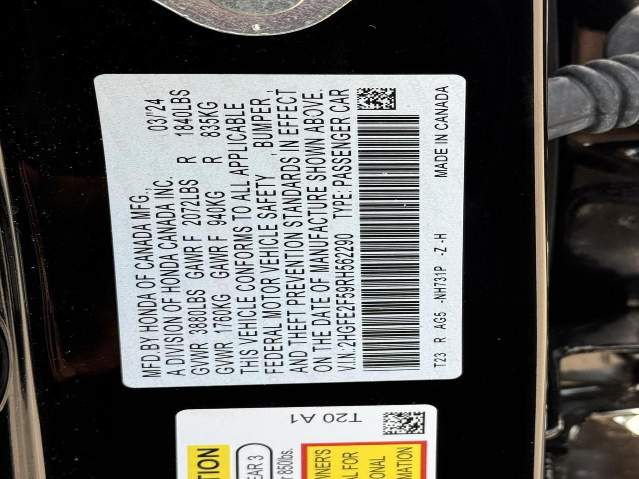 2024 Honda Civic Sport Fredericksburg VA