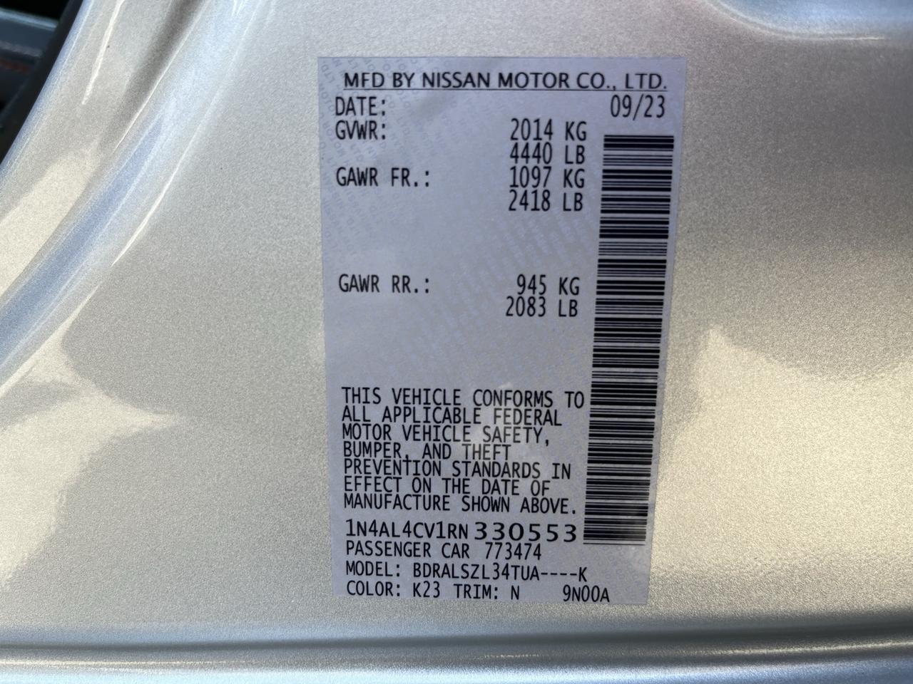 2024 Nissan Altima 2.0 SR Glen Burnie MD