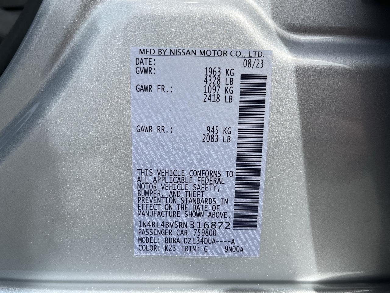 2024 Nissan Altima 2.5 S Glen Burnie MD