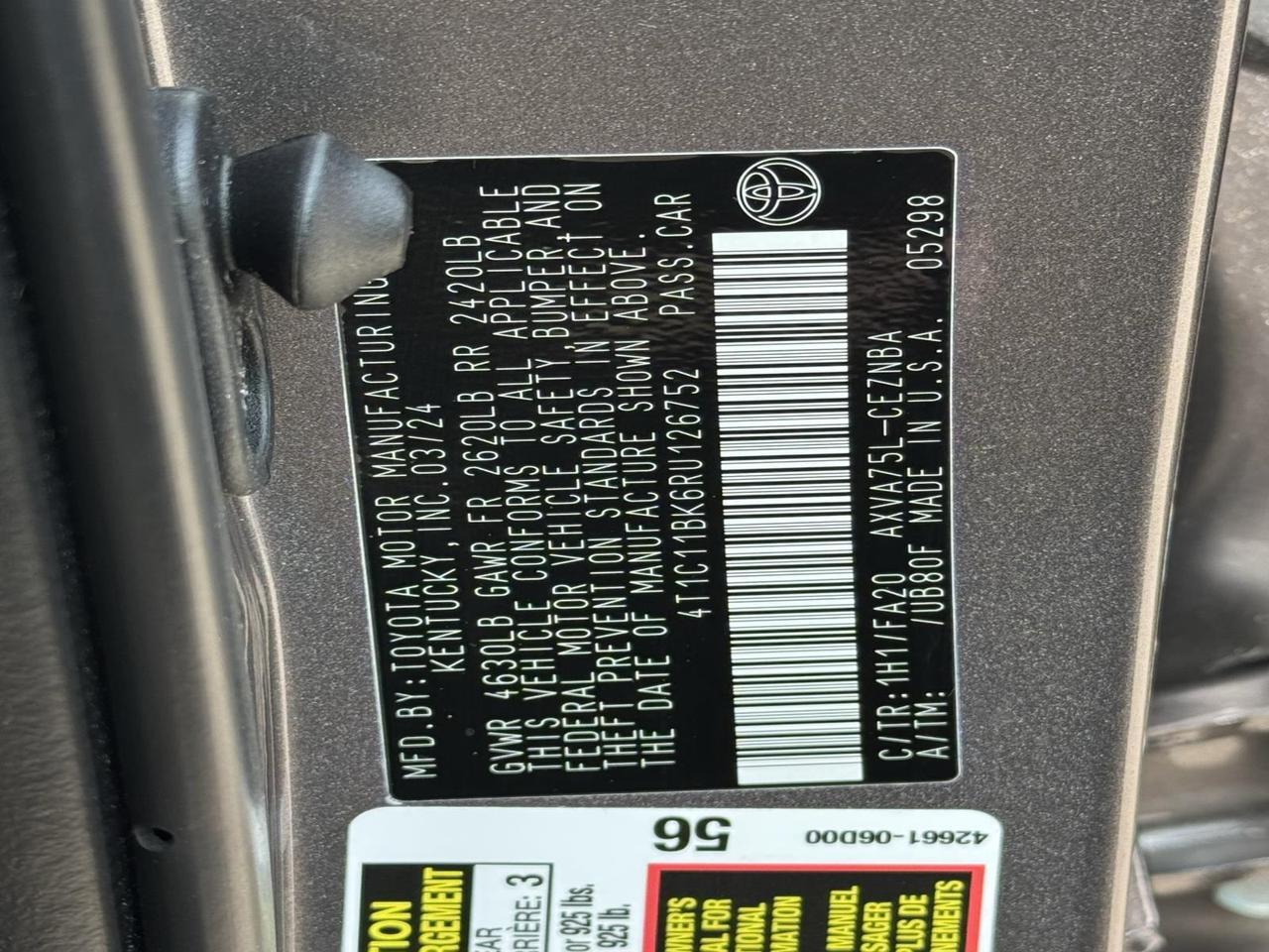 2024 Toyota Camry LE Fredericksburg VA