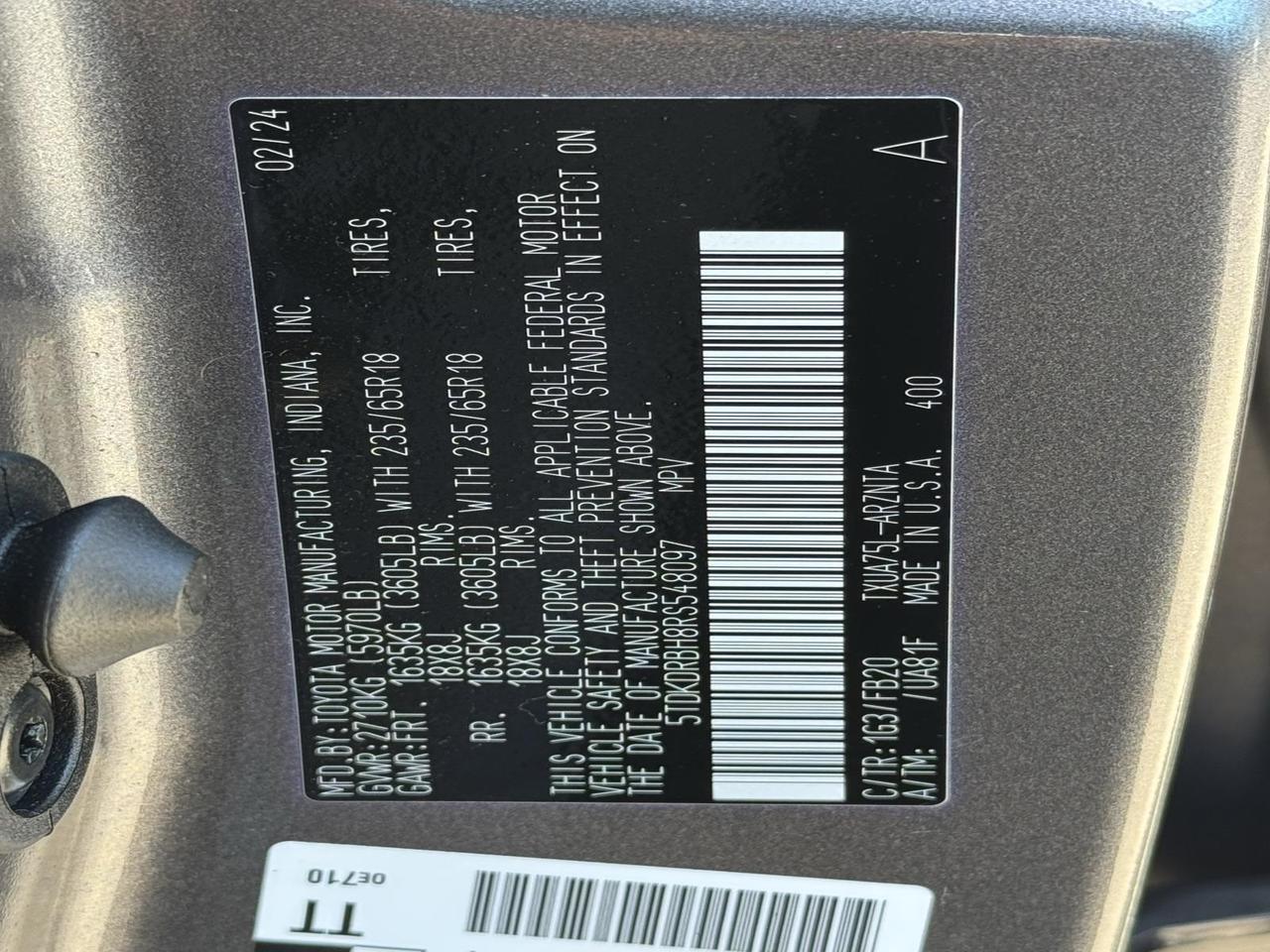 2024 Toyota Highlander LE Fredericksburg VA