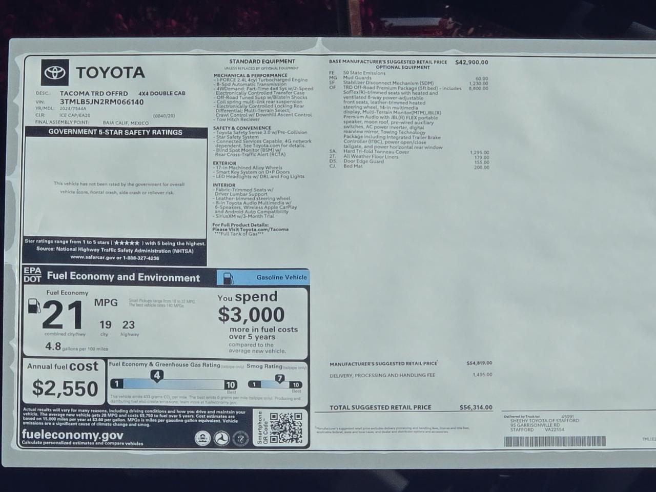 2024 Toyota Tacoma TRD Off-Road Stafford VA