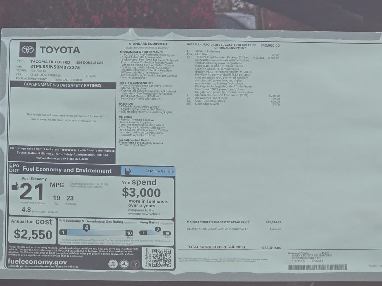 2024 Toyota Tacoma TRD Off-Road Stafford VA