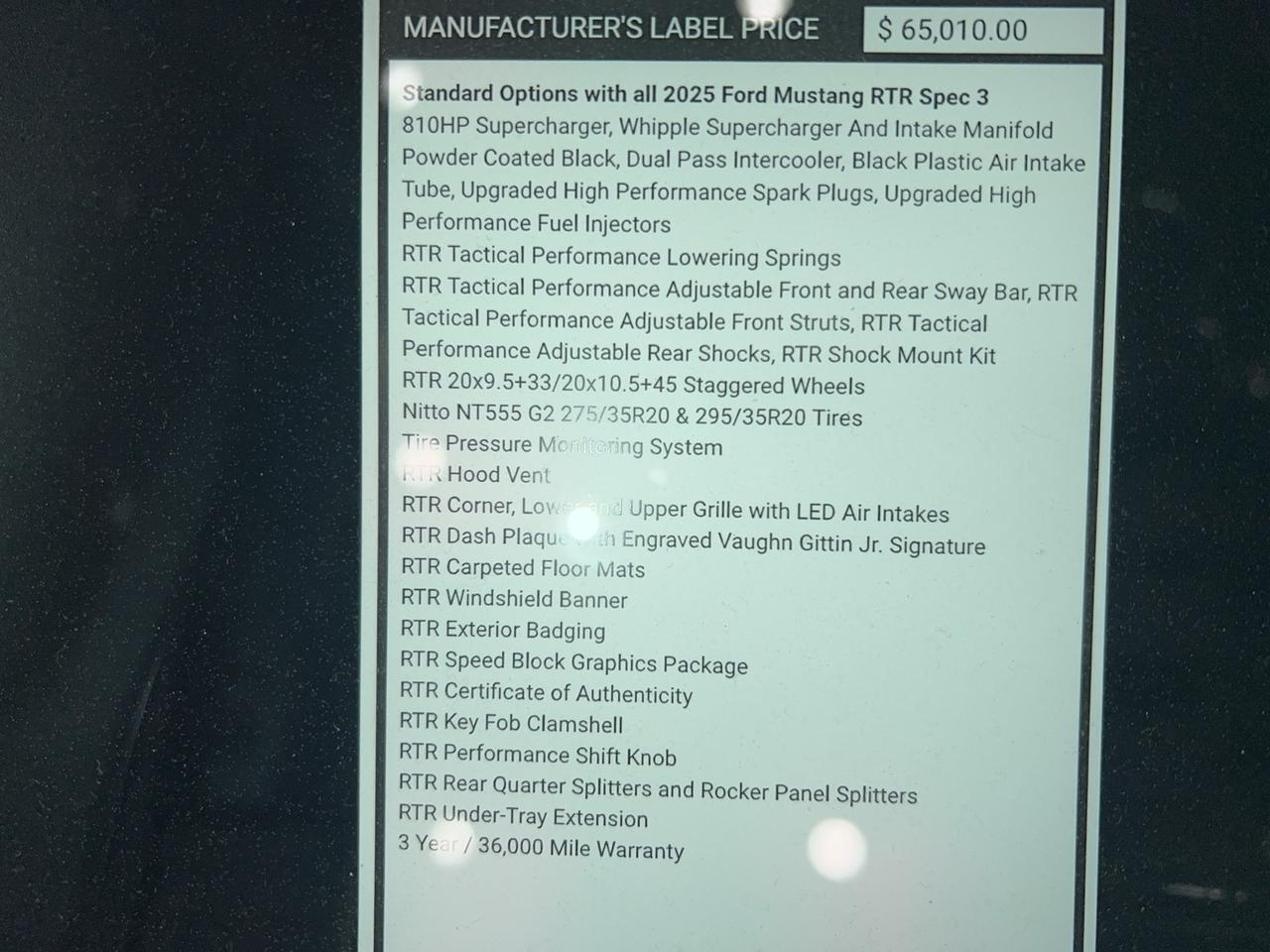 2025 Ford Mustang RTR SPEC 3 SUPERCHARGED GT Premium Richmond VA