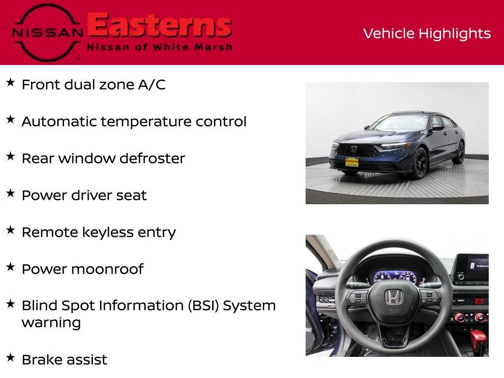 2025 Honda Accord SE White Marsh MD