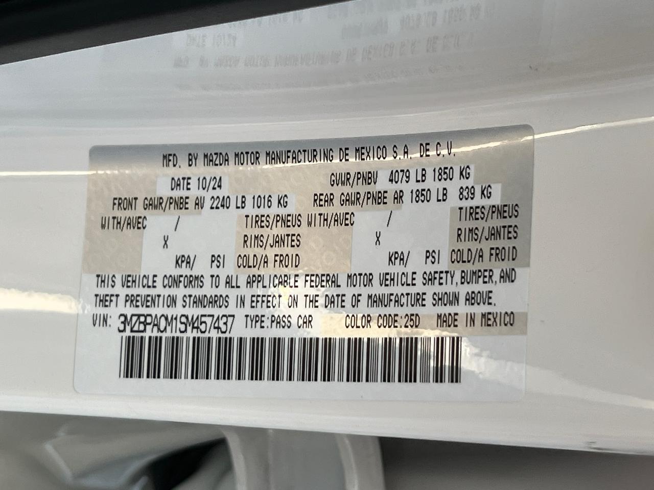 2025 MAZDA Mazda3 2.5 S Preferred Package Hagerstown MD