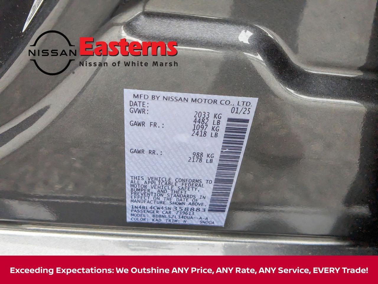 2025 Nissan Altima 2.5 SR White Marsh MD