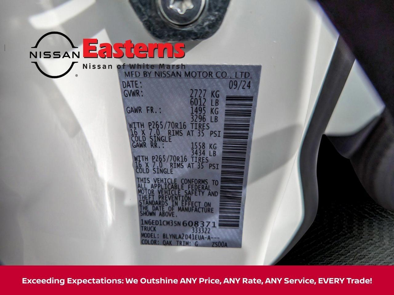 2025 Nissan Frontier S White Marsh MD