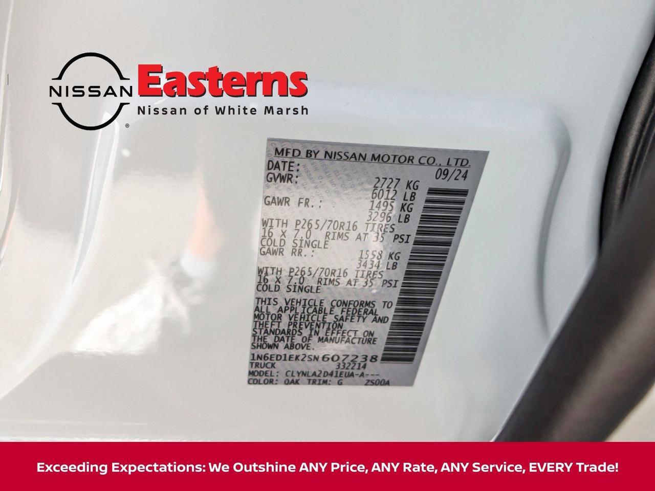 2025 Nissan Frontier S White Marsh MD