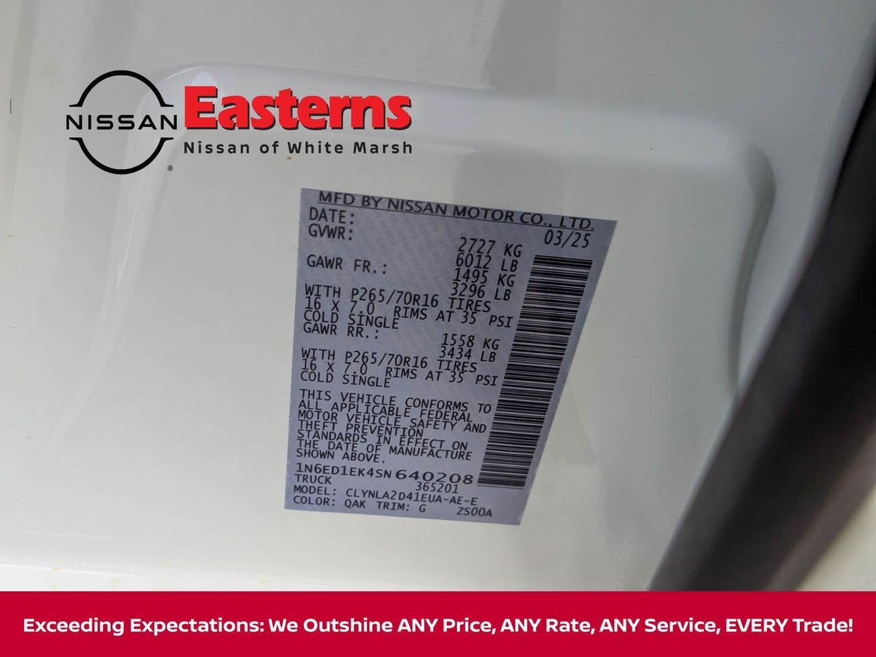 2025 Nissan Frontier S White Marsh MD