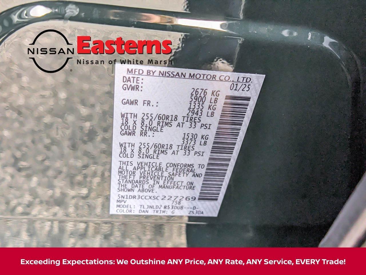 2025 Nissan Pathfinder SL White Marsh MD