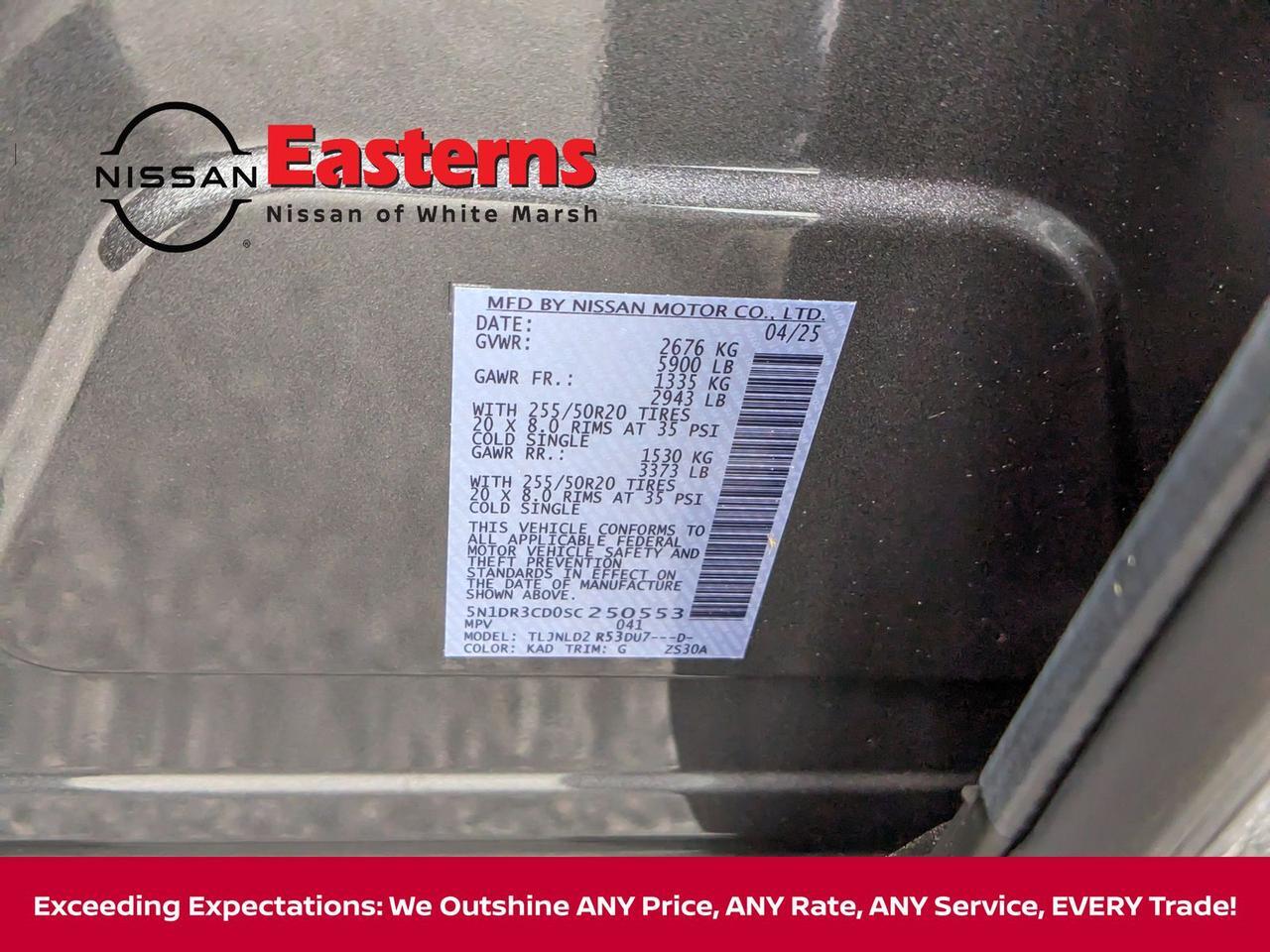 2025 Nissan Pathfinder SL White Marsh MD