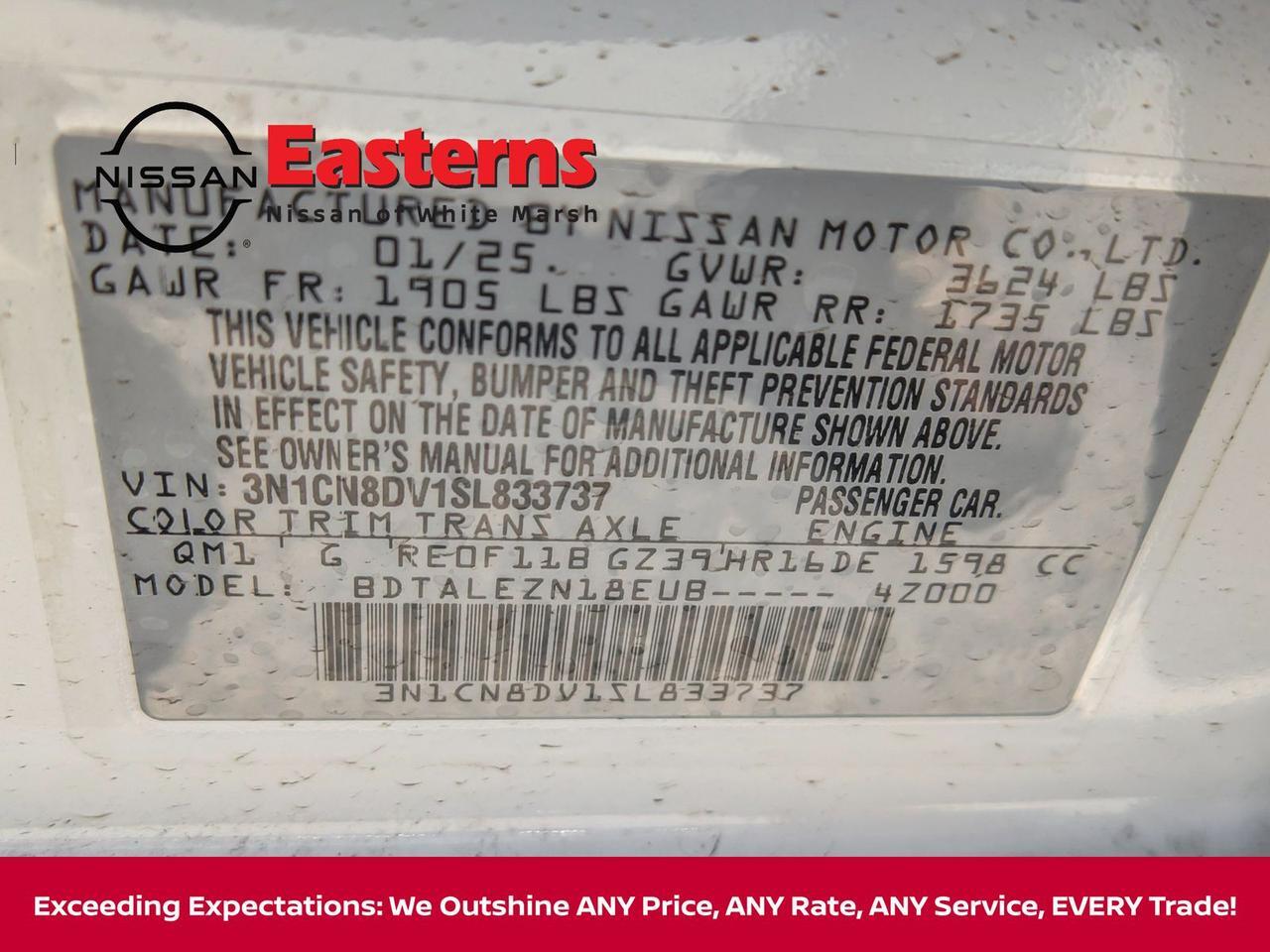 2025 Nissan Versa 1.6 S White Marsh MD