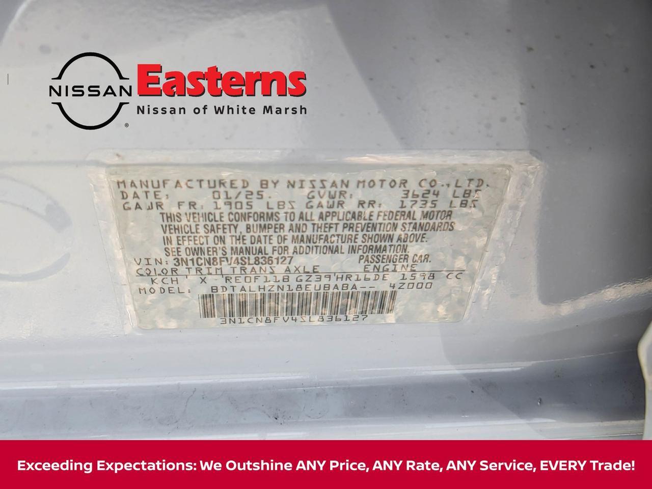 2025 Nissan Versa 1.6 SR White Marsh MD