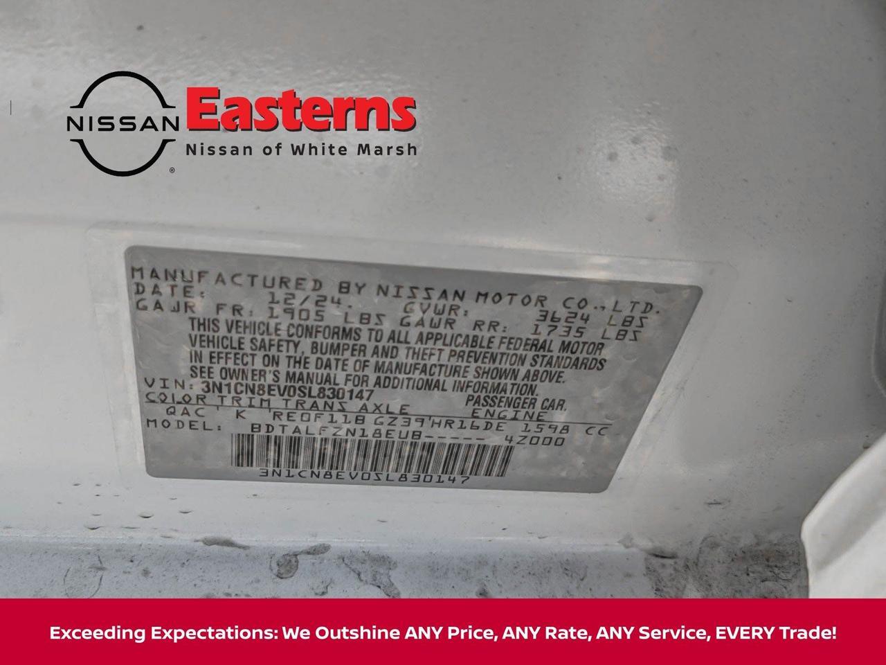 2025 Nissan Versa 1.6 SV White Marsh MD