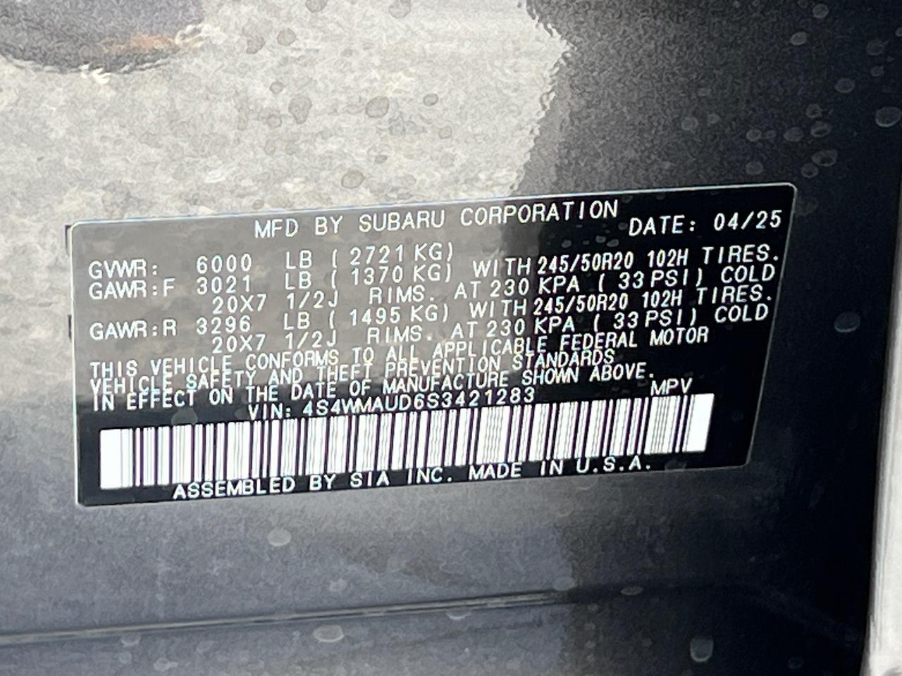 2025 Subaru Ascent Touring Hagerstown MD