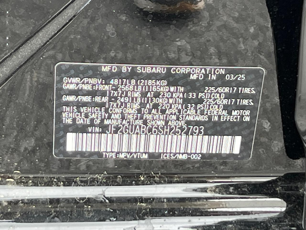 2025 Subaru Crosstrek Base Hagerstown MD