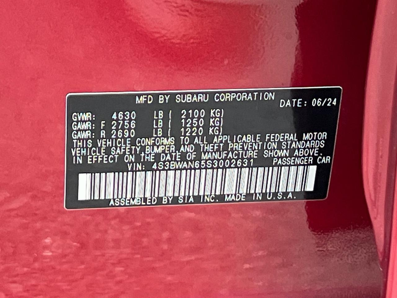 2025 Subaru Legacy Limited Hagerstown MD