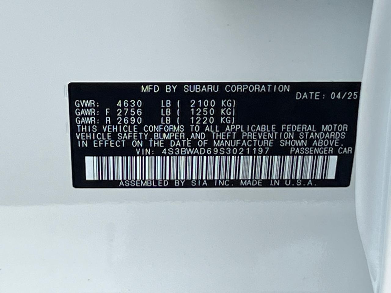 2025 Subaru Legacy Premium Hagerstown MD