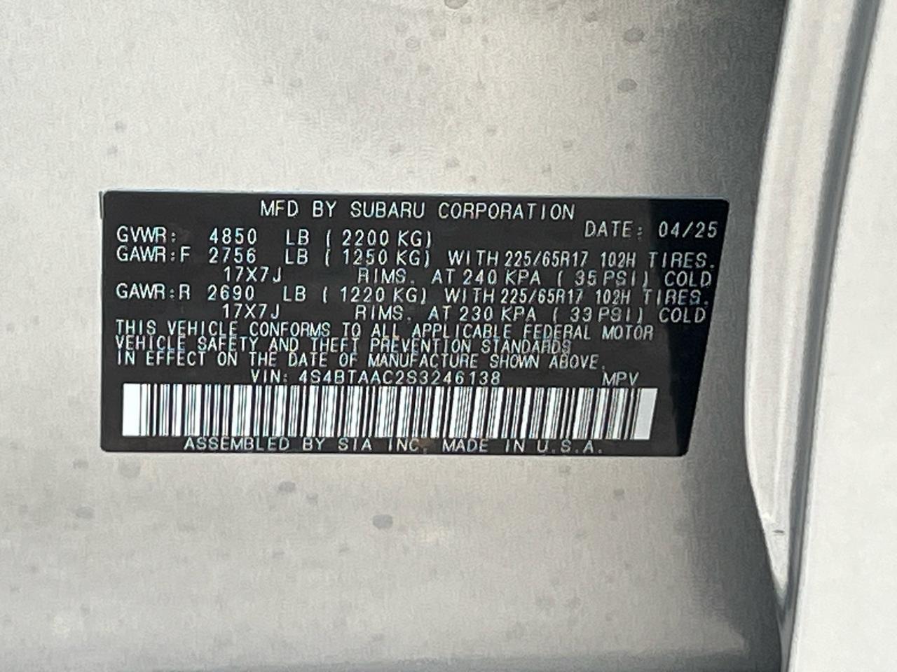 2025 Subaru Outback 2.5i Hagerstown MD