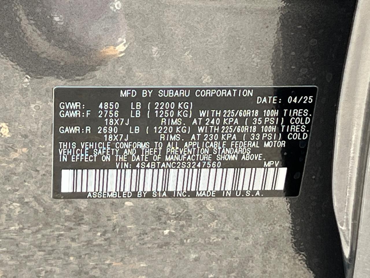 2025 Subaru Outback Limited Hagerstown MD