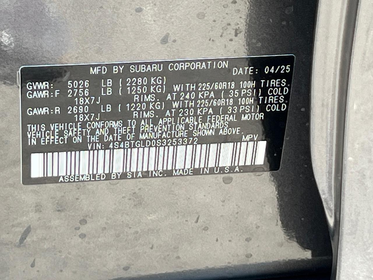 2025 Subaru Outback Onyx Edition XT Hagerstown MD